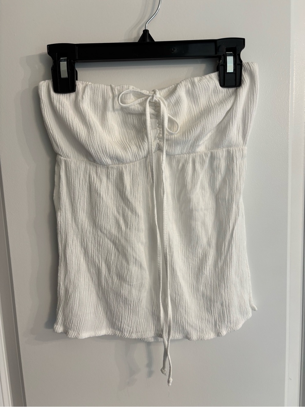 Brandy Melville White Strapless Tie-Front Blouse